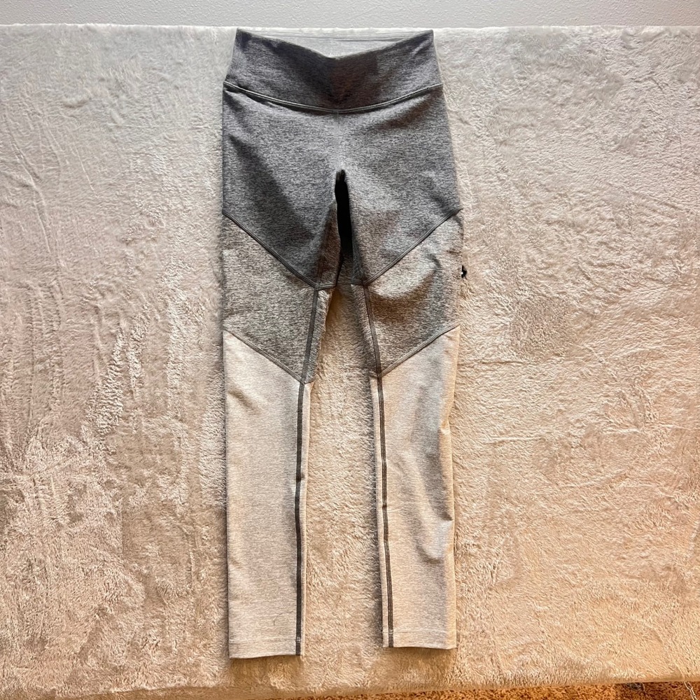 XS Leggings Gray Colorblock High Rise Compression Workout Activewear